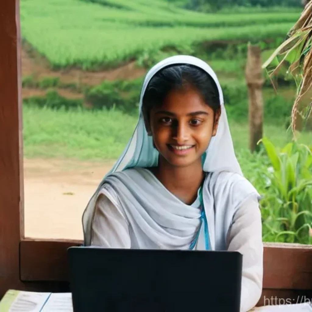 고등학교 온라인 강의 추천 - **Prompt 1: Bridging Distances with Online Education in Rural Bangladesh**
    "A young Bangladeshi ...