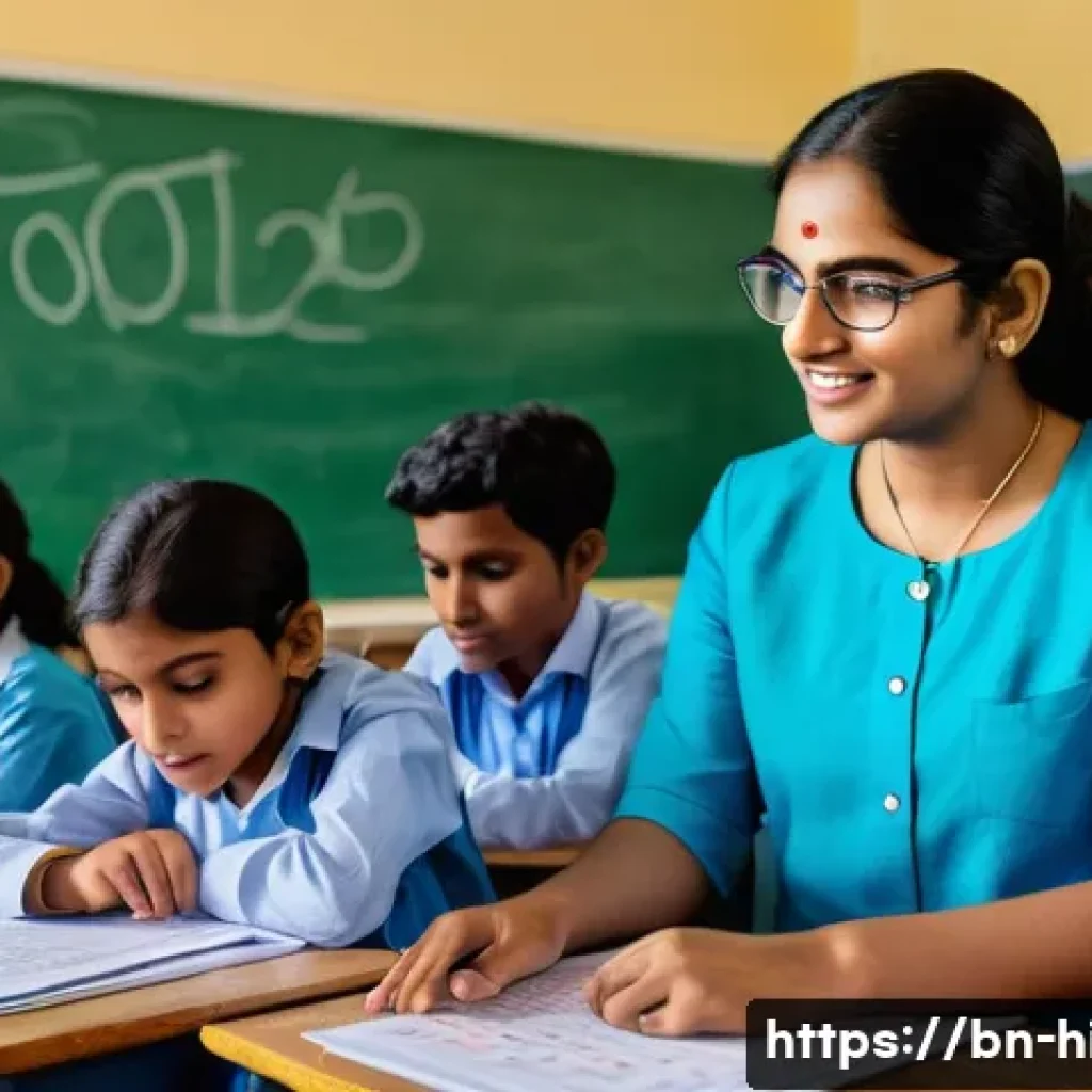 고등학교 학급 운영 노하우 - A vibrant classroom scene showing a Bengali teacher engaging a diverse group of attentive Bengali st...