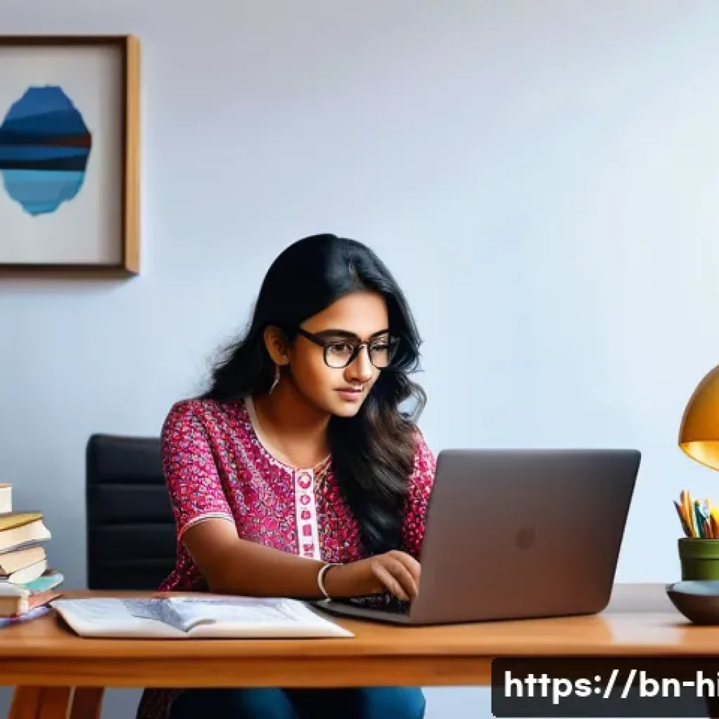 고등학교 졸업 후 취업 가능 직업 - A young Bengali digital marketing specialist working on a laptop in a cozy home office, surrounded b...