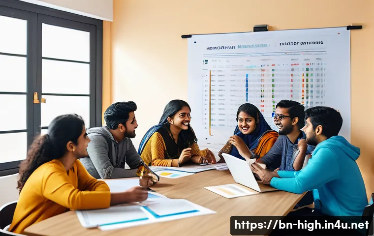 고등학교 동아리 공모전 준비 - A diverse group of enthusiastic Bengali youth gathered around a table in a cozy, well-lit room, acti...