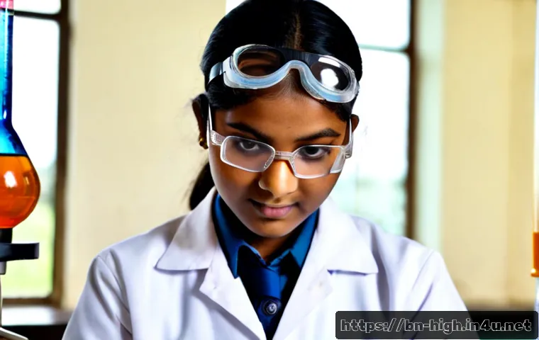 고등학교 전공적합성 활동 - Photorealistic Bangladesh high school student in a neat uniform conducting a simple chemistry experi...